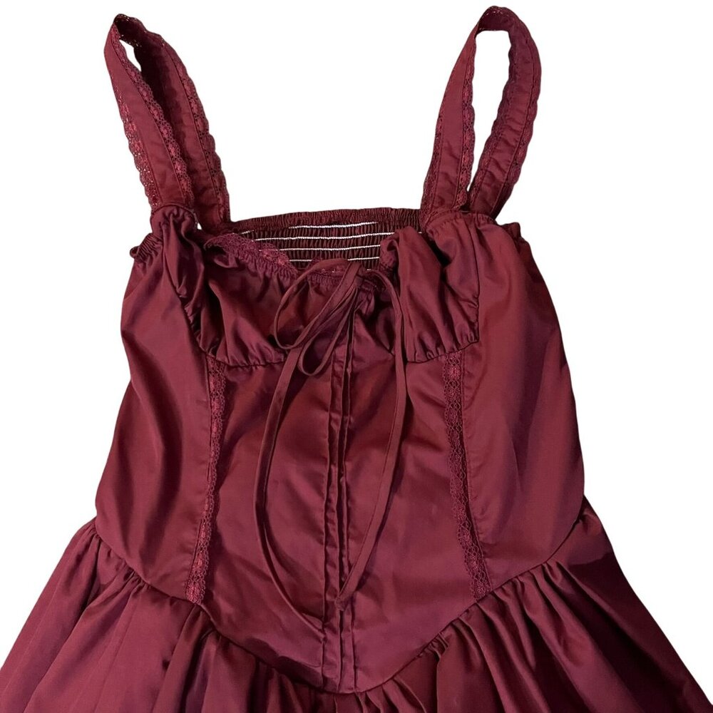 Shein Womens L Red Party Summer Dress Tulle Lined Elastic Bodice Used - Picture 12 of 13